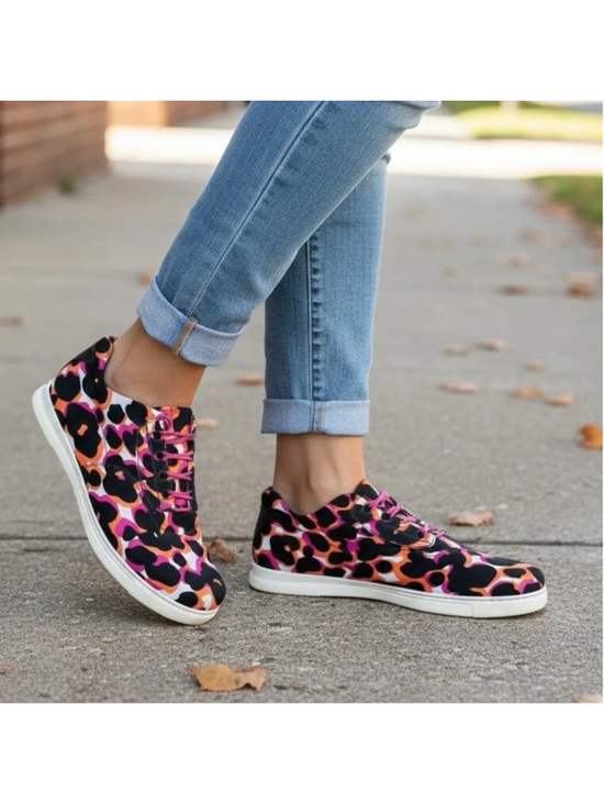Stuart Weitzman Shoes - Stuart Weitzman Pink Leopard Print Neoprene Sneakers Size 40/9